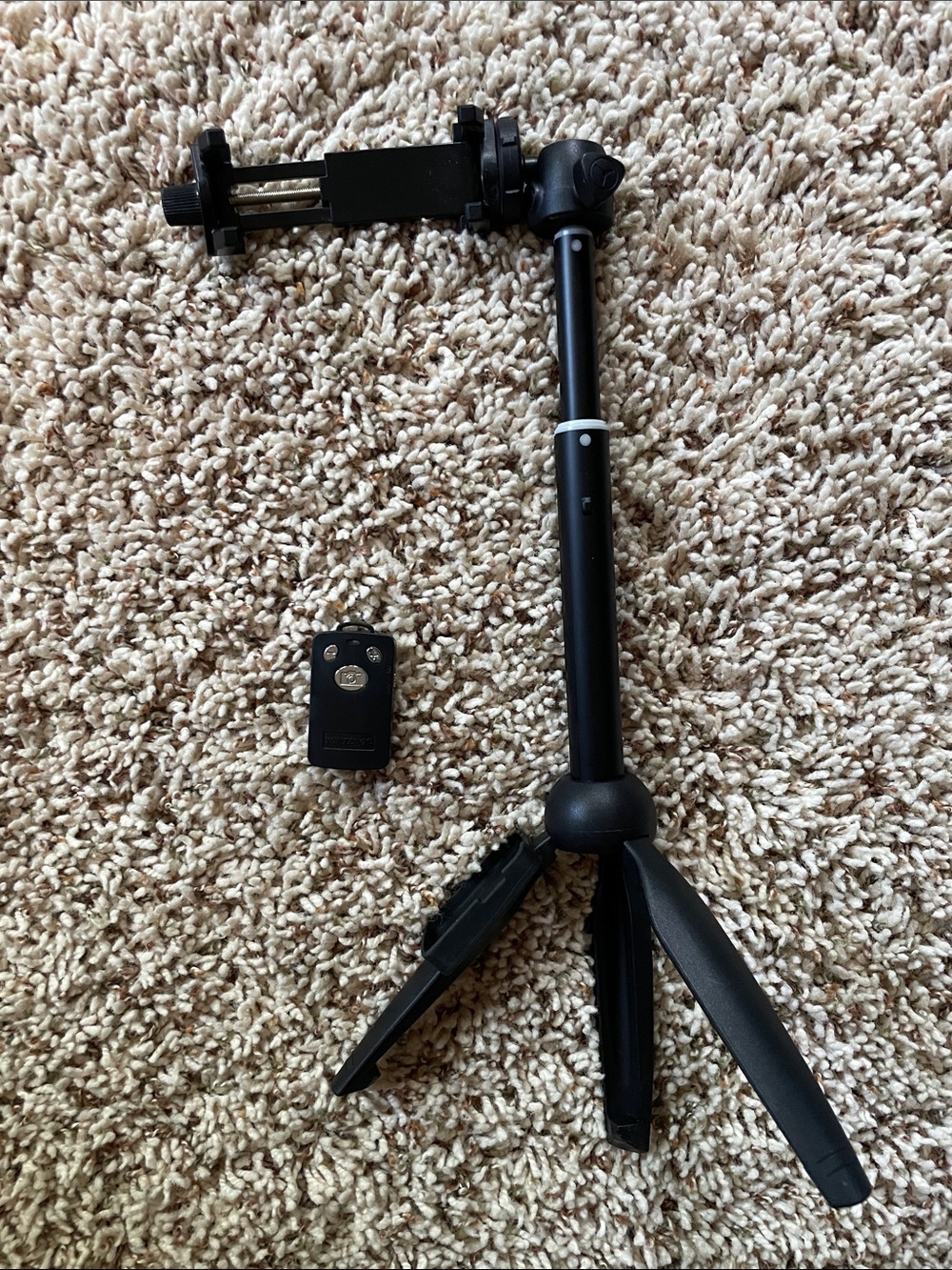 Portable Black Mini Tripod with Wireless Remote for Phones